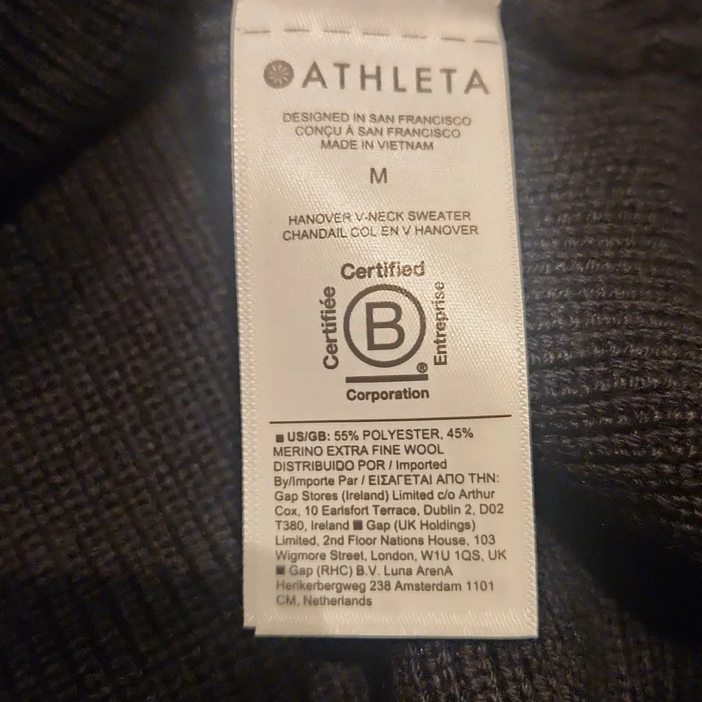 NWT- Athleta Hanover V-Neck Sweater- M - Picture 6 of 6